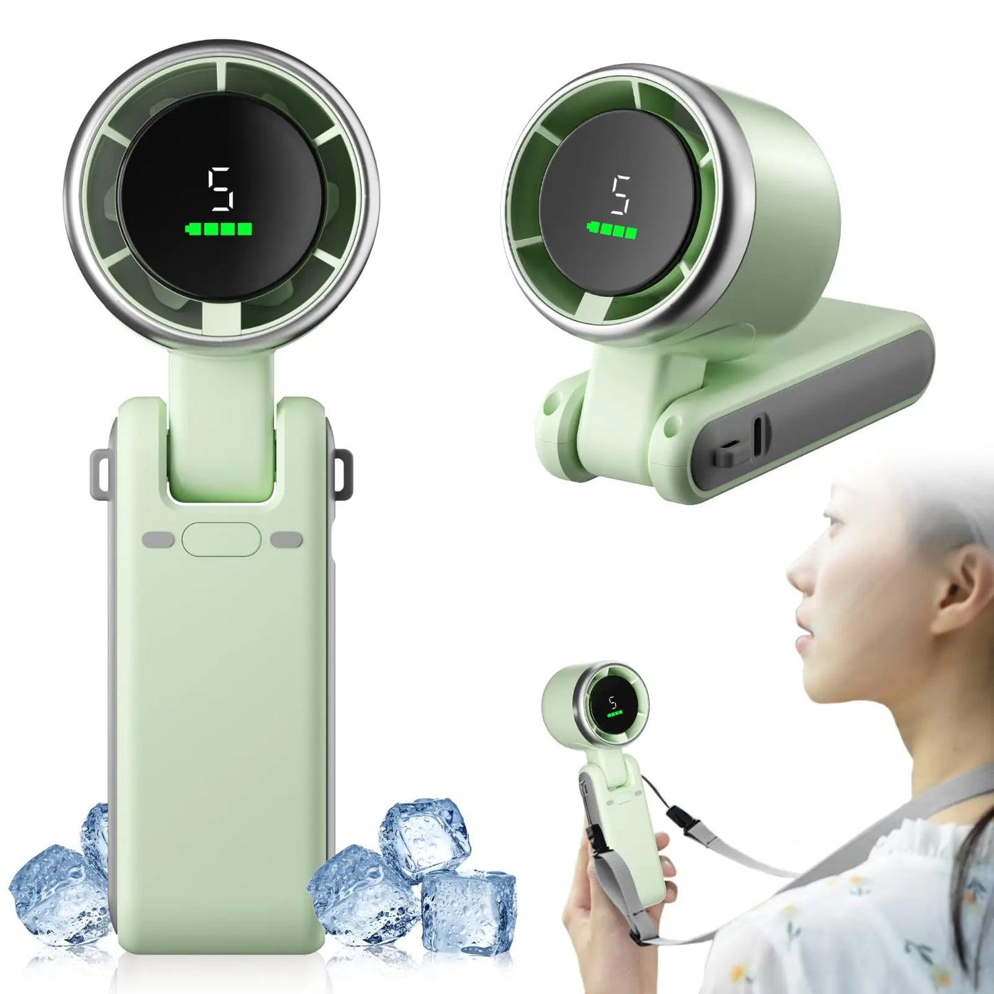Portable Handheld Turbo Fan Sea Green