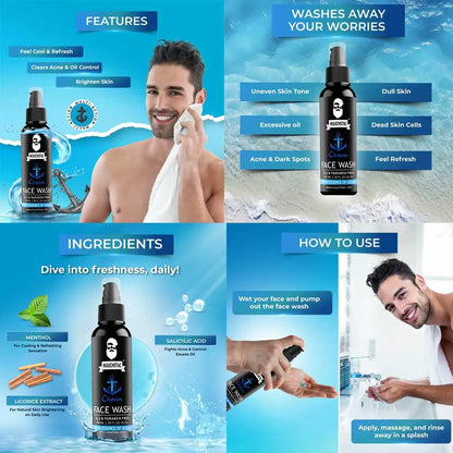 Muuchstac Ocean Face Wash for Men (100 ml)